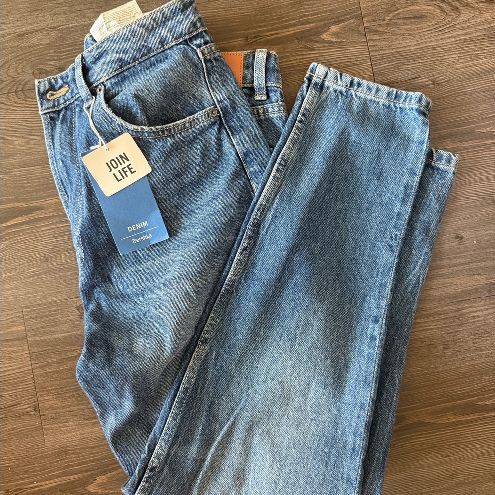 Bershka Classic Blue Straight Jeans